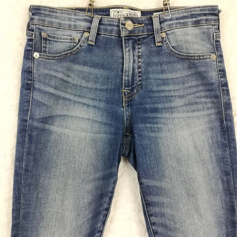 Lucky Brand Womens Jeans Ava‎ Skinny Ankle Cheville Denim Blue Stone Wash 2
